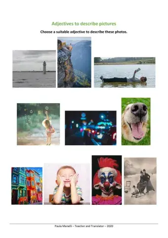 Vocabulary: Adjectives for picture description