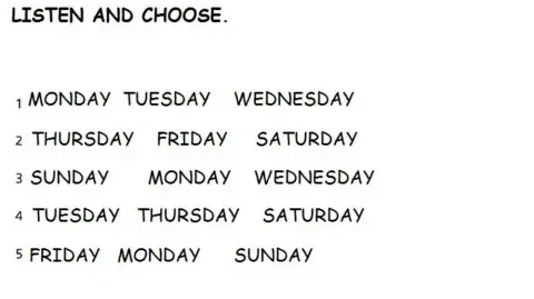 Days of the Week