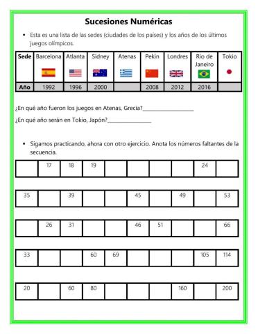 Sucesiones Numéricas