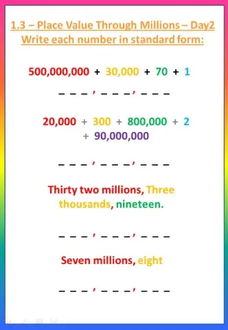 1.3 - Reading and Writing Numbers - day 2 - 1