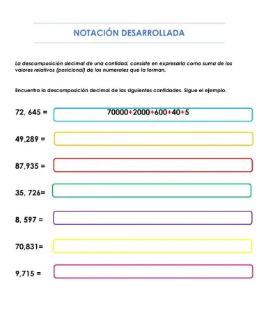 Notación desarrollada