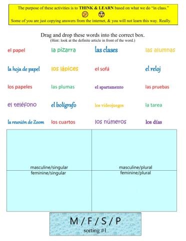 M-F-S-P sorting -1