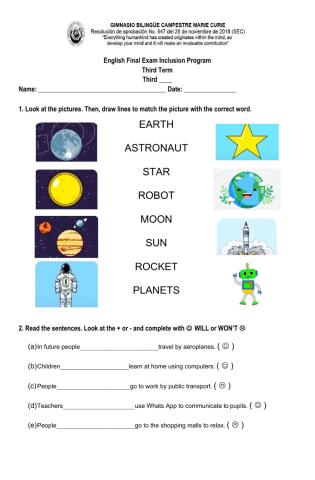English exam for Differentiated studentes
