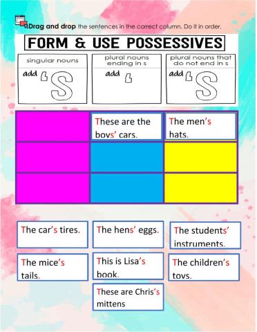 Assessment - 2 Possessive nouns