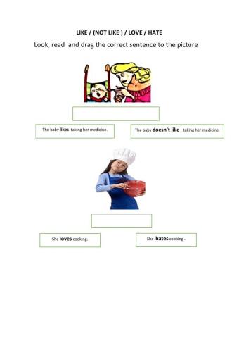 Like - (not) like - hate - love