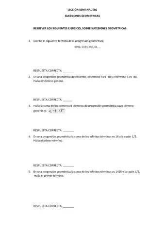 Lección de sucesiones geometricas