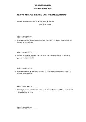 Lección de sucesiones geometricas