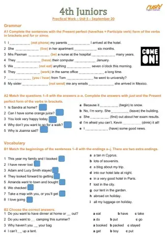 4th Juniors Practical Work