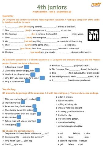 4th Juniors Practical Work