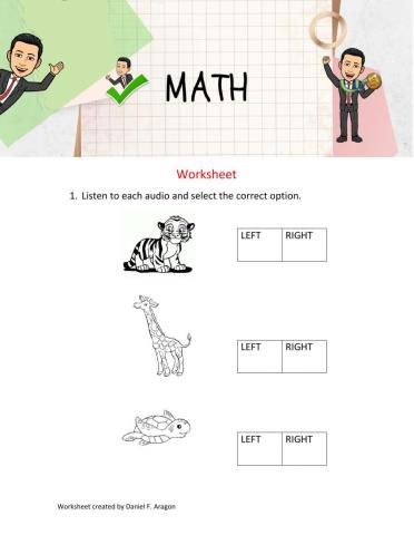 Up, down, left and right