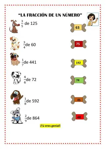 La fracción de un número