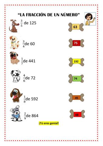 La fracción de un número