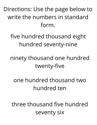 Place value worksheet