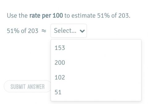 30-9: estimate with percents using the rate per 100 method