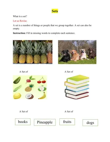 Set  worksheet Grade 2 Mullings