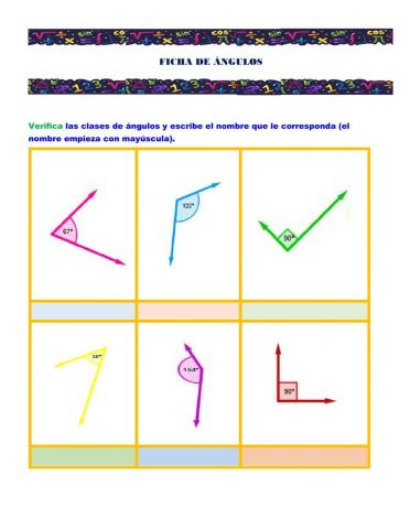 Ficha de clases de ángulos