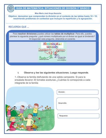 Situaciones de división.