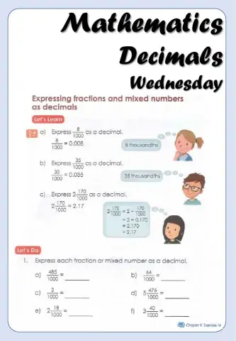 Mathematics - 4B - Decimals K