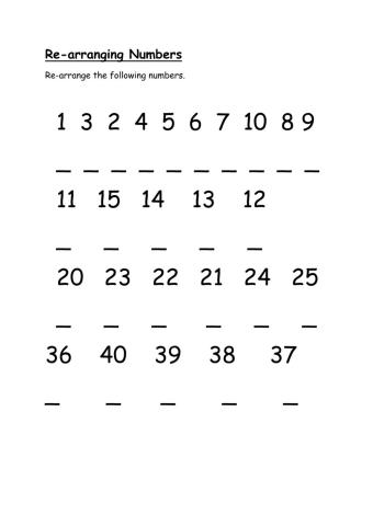 Re-arrange numbers