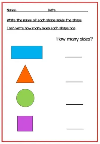 Flat Shapes - names and sides