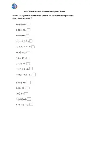 Divisiones y Multiplicaciones del Conjunto Z