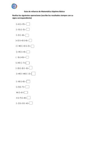 Divisiones y Multiplicaciones del Conjunto Z