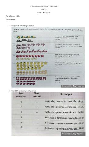 LKPD Pengertian Perbandingan