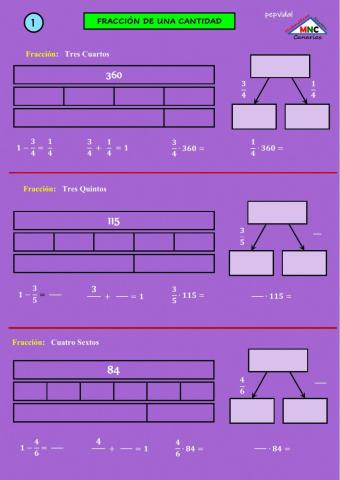 Fracciones de una cantidad 1