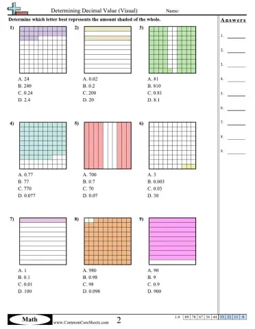 Decimals and Base 10 blocks 2