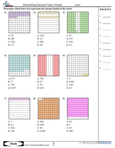 Decimals and Base 10 blocks 2