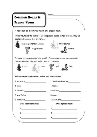 Common and Proper nouns