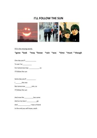 I'll follow the sun - song by the Beatles 