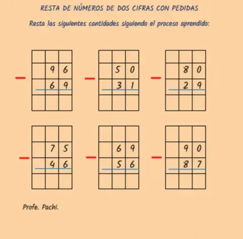Restas con pedidas