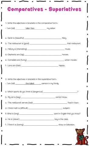 Comparatives - Superlatives