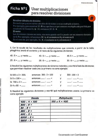 Usar multiplicaciones para hacer divisiones