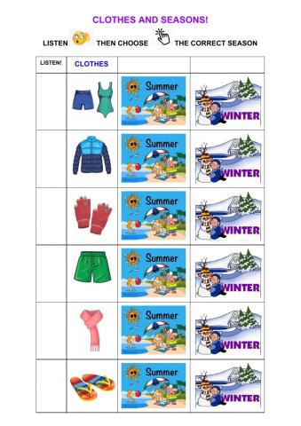 Clothes and seasons