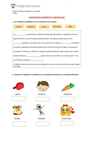 sustantivos concreto y abstracto