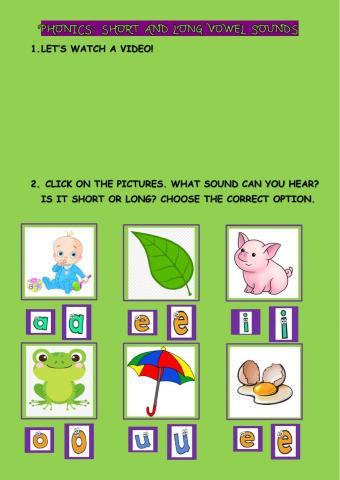 Short and Long Vowel Sounds