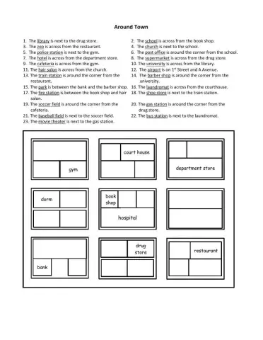 Prepositions in town