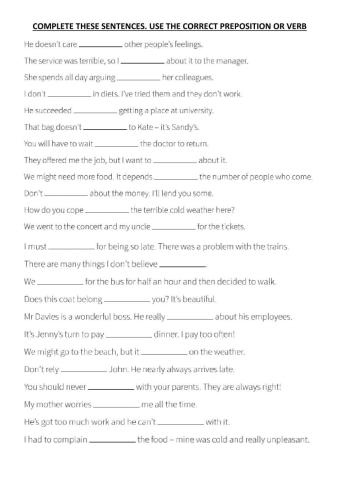 Verbs and Prepositions