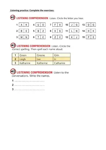 Listening A0-01 Spelling