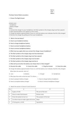 Penilaian harian procedure text