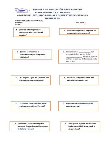 Taller de Ciencias Naturales 7mo.
