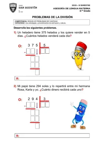Problemas de división