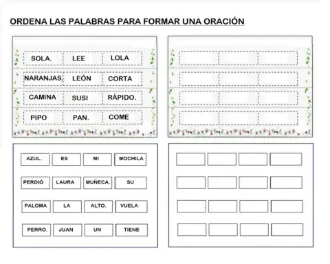 Armamos  oraciones 1º ima