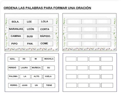 Armamos  oraciones 1º ima