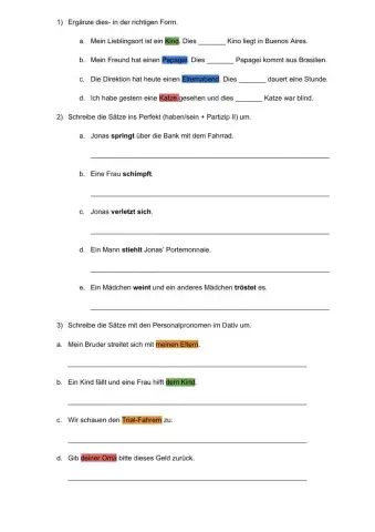 Personalpronomen im Dativ