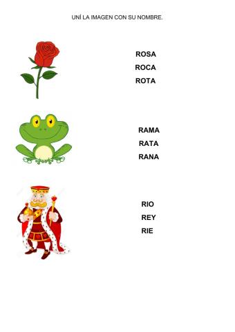 Uní con la palabra correcta