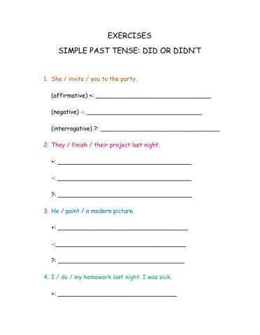 Auxiliar -did- -did not- -didn't-