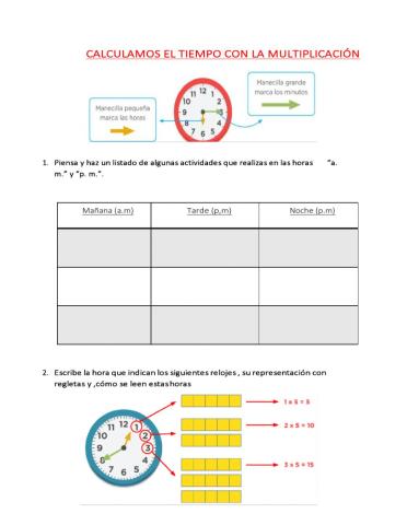 Calculamos el tiempo con la multiplicación